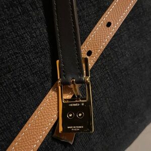Hermes Reversible Belt (Black and Tan ) .